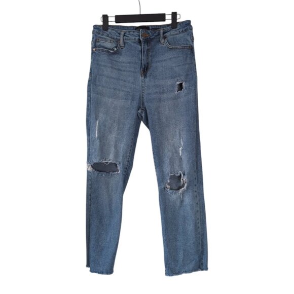 Kendall & Kylie The Icon High Rise Straight Distressed Grunge Punk Jeans 30 - Picture 3 of 9